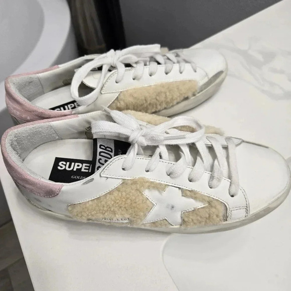 Golden Goose Leather & Shearling Trim Sneakers - Picture 13 of 17